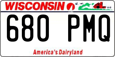 WI license plate 680PMQ