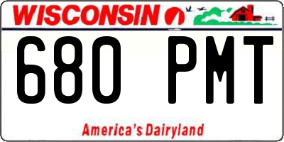 WI license plate 680PMT