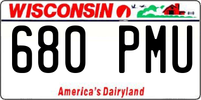 WI license plate 680PMU