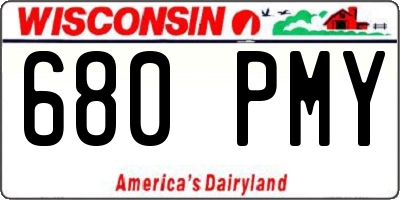WI license plate 680PMY