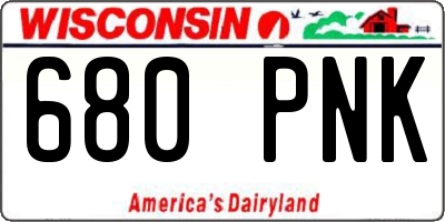 WI license plate 680PNK