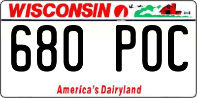 WI license plate 680POC