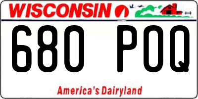 WI license plate 680POQ