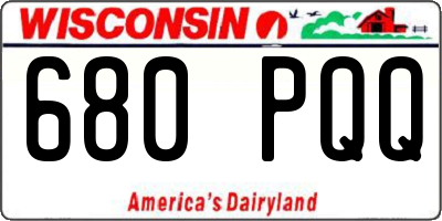 WI license plate 680PQQ