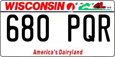WI license plate 680PQR