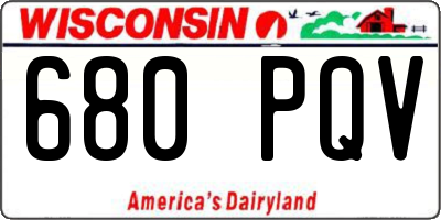 WI license plate 680PQV