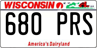 WI license plate 680PRS