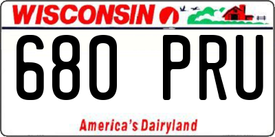 WI license plate 680PRU