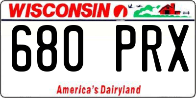 WI license plate 680PRX