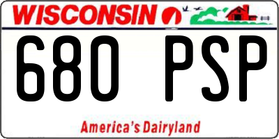 WI license plate 680PSP