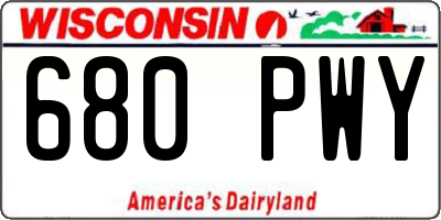WI license plate 680PWY