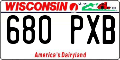 WI license plate 680PXB
