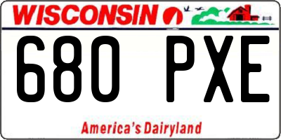 WI license plate 680PXE