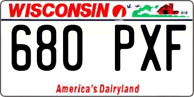 WI license plate 680PXF