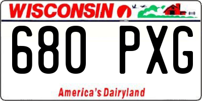 WI license plate 680PXG