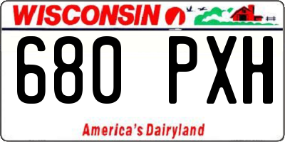 WI license plate 680PXH