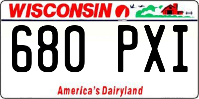 WI license plate 680PXI