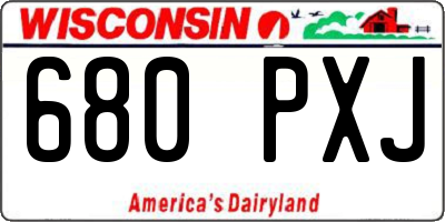 WI license plate 680PXJ