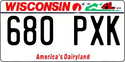 WI license plate 680PXK