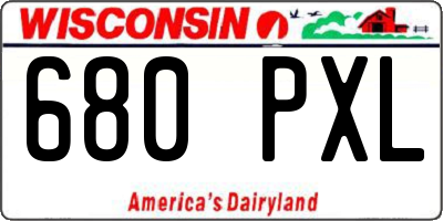 WI license plate 680PXL
