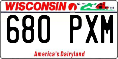 WI license plate 680PXM