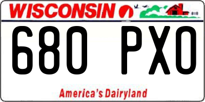 WI license plate 680PXO