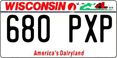 WI license plate 680PXP