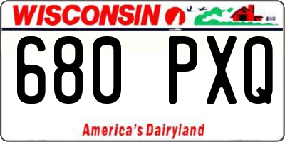 WI license plate 680PXQ