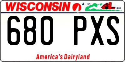 WI license plate 680PXS