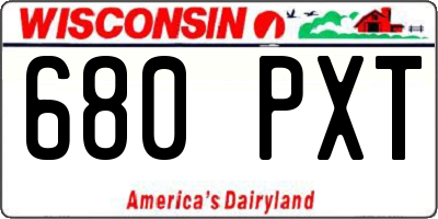 WI license plate 680PXT