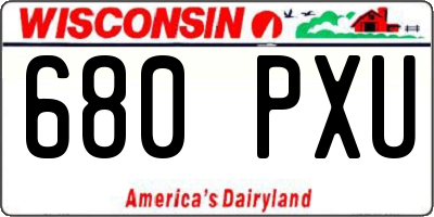 WI license plate 680PXU