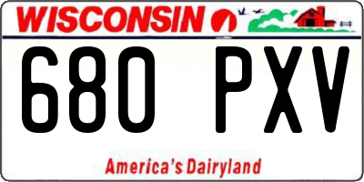 WI license plate 680PXV