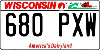 WI license plate 680PXW