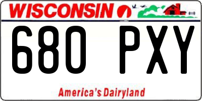 WI license plate 680PXY