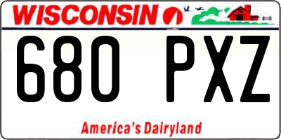 WI license plate 680PXZ