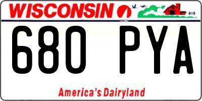 WI license plate 680PYA