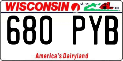 WI license plate 680PYB