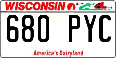 WI license plate 680PYC