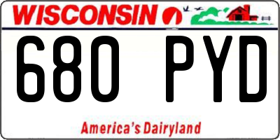 WI license plate 680PYD