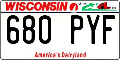 WI license plate 680PYF