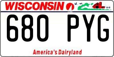 WI license plate 680PYG