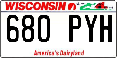 WI license plate 680PYH