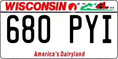 WI license plate 680PYI