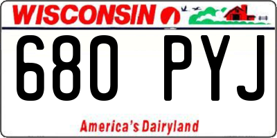 WI license plate 680PYJ