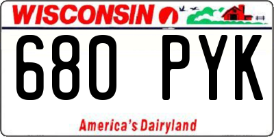 WI license plate 680PYK
