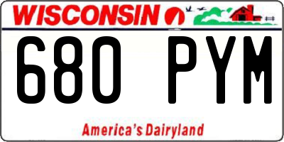 WI license plate 680PYM