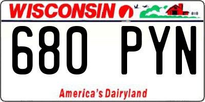 WI license plate 680PYN