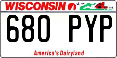 WI license plate 680PYP