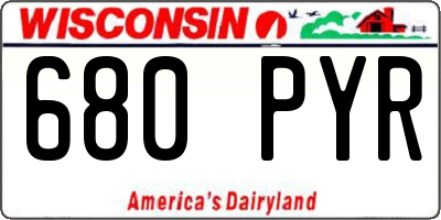 WI license plate 680PYR