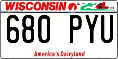 WI license plate 680PYU